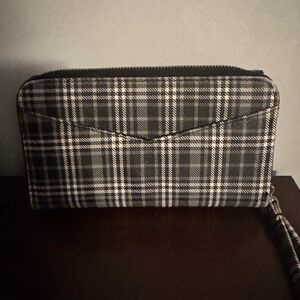 Plaid Zip-Around Wallet